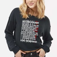 Get This Straight Learn the Difference AR-15 Cropped Pullover Crew