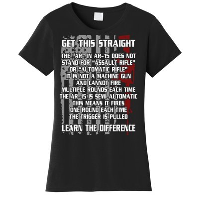 Get This Straight Learn the Difference AR-15 Women's T-Shirt