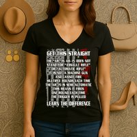 Get This Straight Learn the Difference AR-15 Women's V-Neck T-Shirt