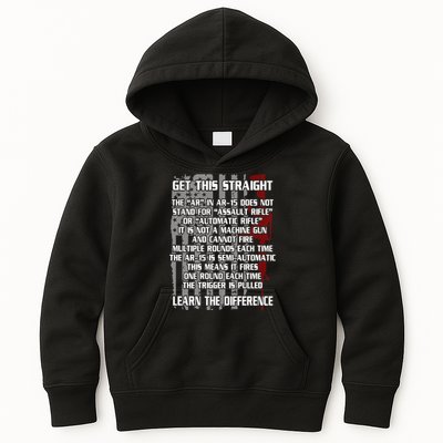 Get This Straight Learn the Difference AR-15 Kids Hoodie