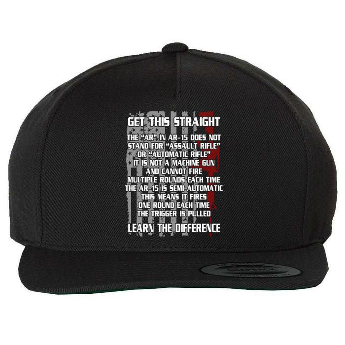 Get This Straight Learn the Difference AR-15 Wool Snapback Cap