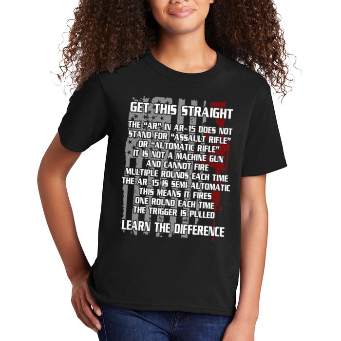 Get This Straight Learn the Difference AR-15 Kids T-Shirt