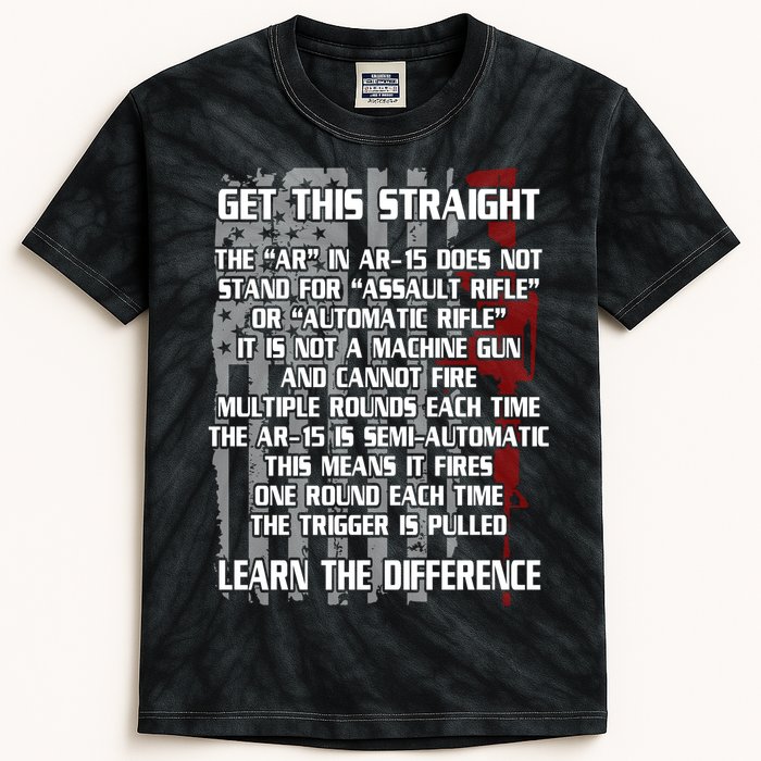 Get This Straight Learn the Difference AR-15 Kids Tie-Dye T-Shirt