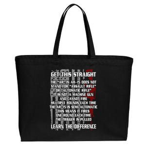 Get This Straight Learn the Difference AR-15 Cotton Canvas Jumbo Tote