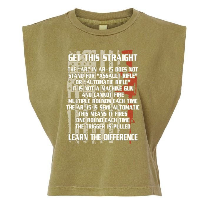 Get This Straight Learn the Difference AR-15 Garment-Dyed Women's Muscle Tee