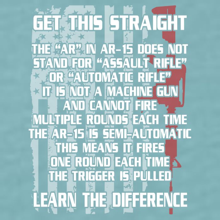 Get This Straight Learn the Difference AR-15 Sueded Cloud Jersey T-Shirt