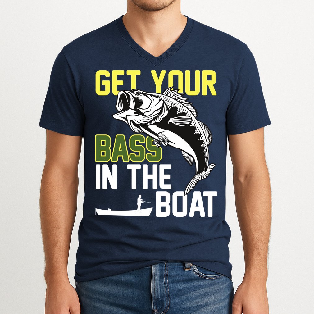 Get Your Bass In The Boat V-Neck T-Shirt