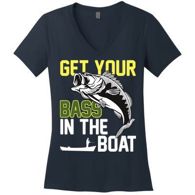 Get Your Bass In The Boat Women's V-Neck T-Shirt