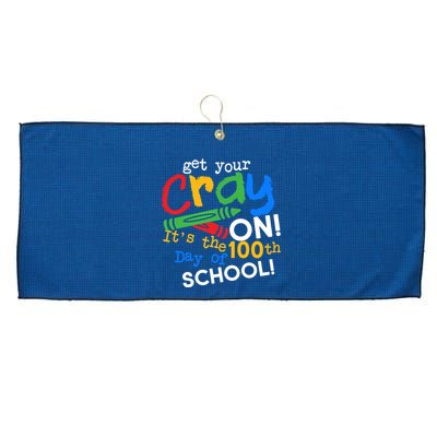 Get Your Cray On 100th Day of School Large Microfiber Waffle Golf Towel