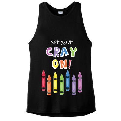 Get Your Cray On Crayon Ladies PosiCharge Tri-Blend Wicking Tank