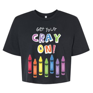 Get Your Cray On Crayon Bella+Canvas Jersey Crop Tee