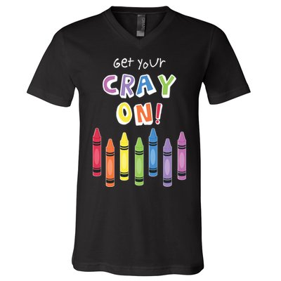 Get Your Cray On Crayon V-Neck T-Shirt