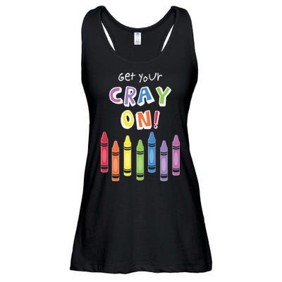 Get Your Cray On Crayon Ladies Essential Flowy Tank