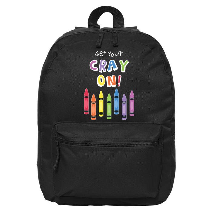 Get Your Cray On Crayon 16 in Basic Backpack