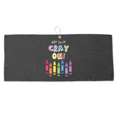 Get Your Cray On Crayon Large Microfiber Waffle Golf Towel
