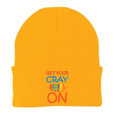 Get Your Cray On Crayon School Art Knit Cap Winter Beanie