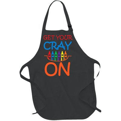 Get Your Cray On Crayon School Art Full-Length Apron With Pockets