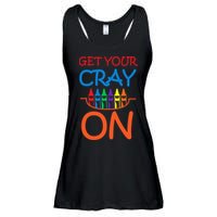 Get Your Cray On Crayon School Art Ladies Essential Flowy Tank