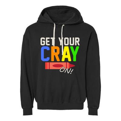 Get Your Cray-On! Fun Back To School Garment-Dyed Fleece Hoodie