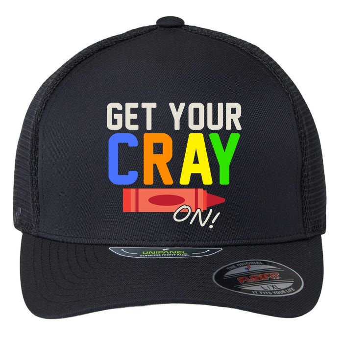 Get Your Cray-On! Fun Back To School Flexfit Unipanel Trucker Cap
