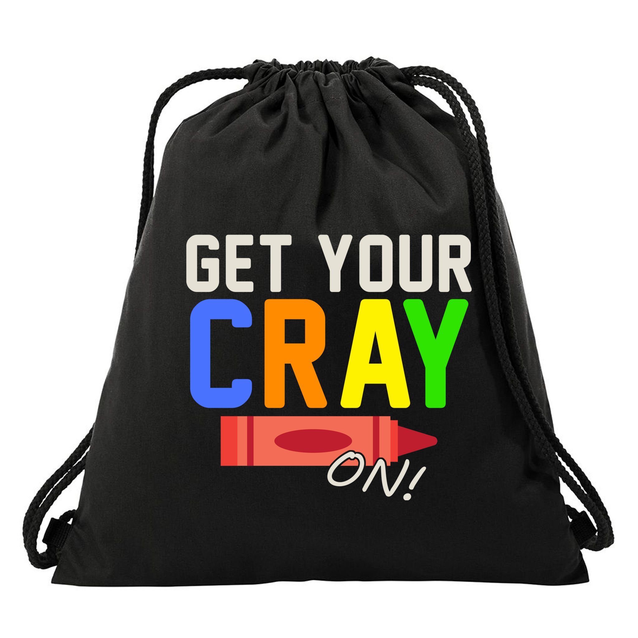 Get Your Cray-On! Fun Back To School Drawstring Bag