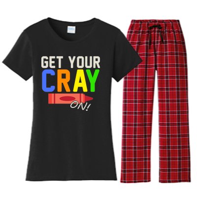 Get Your Cray-On! Fun Back To School Women's Flannel Pajama Set