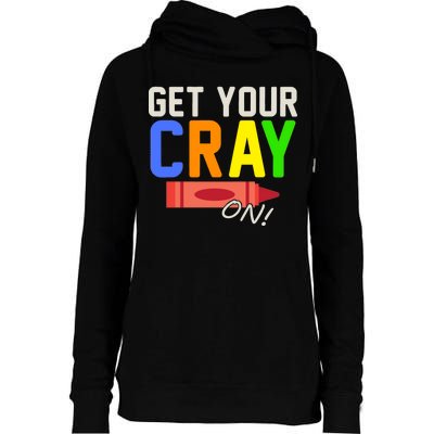 Get Your Cray-On! Fun Back To School Womens Funnel Neck Pullover Hood