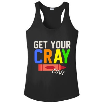 Get Your Cray-On! Fun Back To School Ladies PosiCharge Competitor Racerback Tank