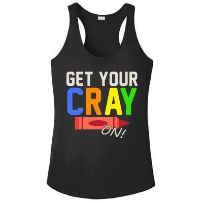 Get Your Cray-On! Fun Back To School Ladies PosiCharge Competitor Racerback Tank