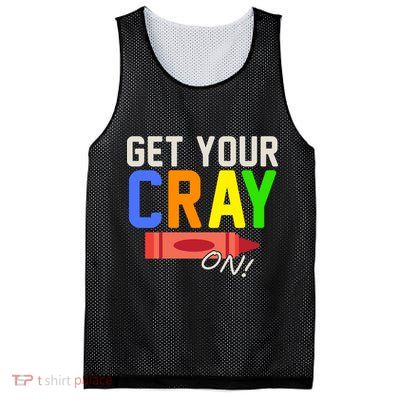 Get Your Cray-On! Fun Back To School Mesh Reversible Basketball Jersey Tank