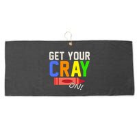 Get Your Cray-On! Fun Back To School Large Microfiber Waffle Golf Towel