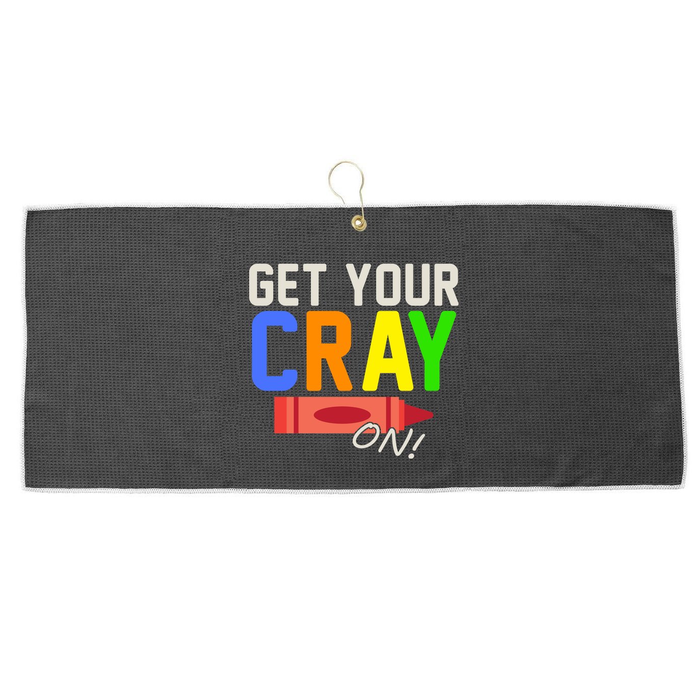 Get Your Cray-On! Fun Back To School Large Microfiber Waffle Golf Towel