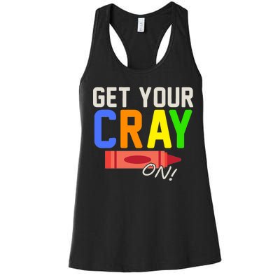 Get Your Cray-On! Fun Back To School Women's Racerback Tank