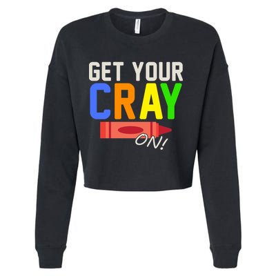 Get Your Cray-On! Fun Back To School Cropped Pullover Crew