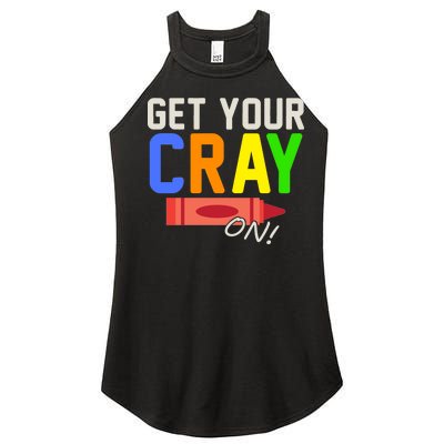 Get Your Cray-On! Fun Back To School Women’s Perfect Tri Rocker Tank