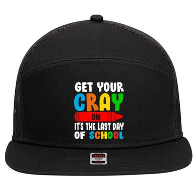 Get Your Crayon It's The Last Day Of School 7 Panel Mesh Trucker Snapback Hat