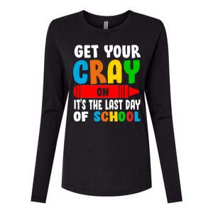 Get Your Crayon It's The Last Day Of School Womens Cotton Relaxed Long Sleeve T-Shirt