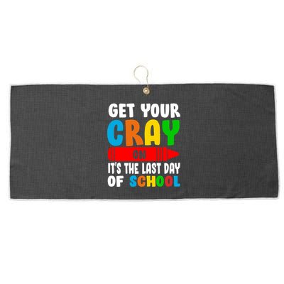 Get Your Crayon It's The Last Day Of School Large Microfiber Waffle Golf Towel