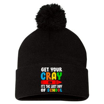 Get Your Crayon It's The Last Day Of School Pom Pom 12in Knit Beanie
