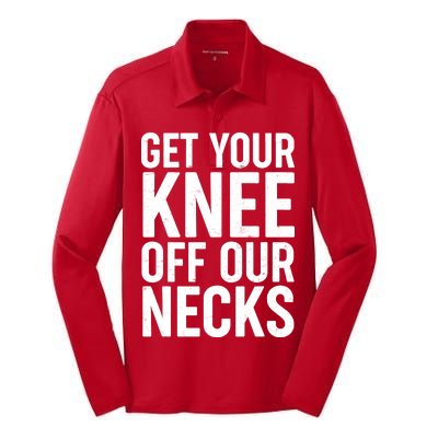 Get Your Knee Off Our Necks Silk Touch Performance Long Sleeve Polo