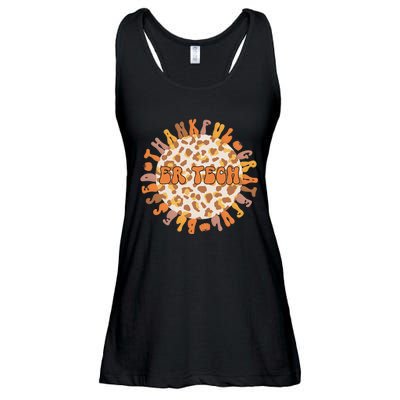 Grateful ER Tech Celebrating Thanksgiving in the Emergency Room Ladies Essential Flowy Tank