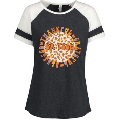 Grateful ER Tech Celebrating Thanksgiving in the Emergency Room Enza Ladies Jersey Colorblock Tee