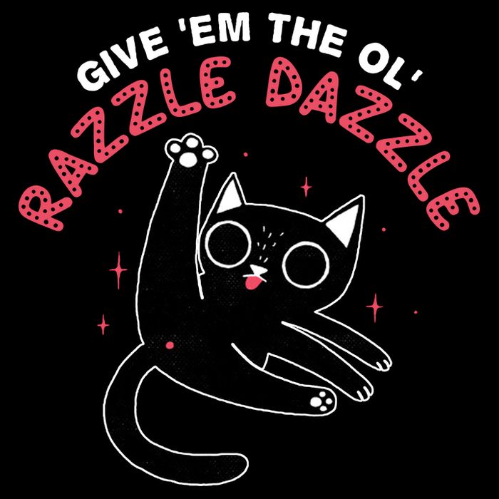 Give Em The Ol Razzle Dazzle Cat Funny Drawstring Bag