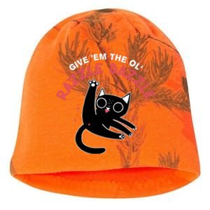 Give Em The Ol Razzle Dazzle Cat Funny Kati - Camo Knit Beanie