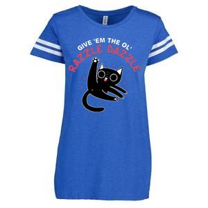 Give Em The Ol Razzle Dazzle Cat Funny Enza Ladies Jersey Football T-Shirt