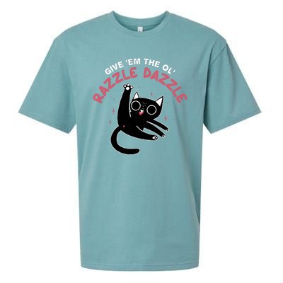 Give Em The Ol Razzle Dazzle Cat Funny Sueded Cloud Jersey T-Shirt