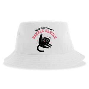 Give Em The Ol Razzle Dazzle Cat Funny Sustainable Bucket Hat