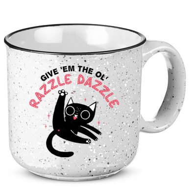 Give Em The Ol Razzle Dazzle Cat Funny 15oz Campfire Ceramic Mug