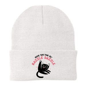 Give Em The Ol Razzle Dazzle Cat Funny Knit Cap Winter Beanie