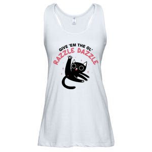 Give Em The Ol Razzle Dazzle Cat Funny Ladies Essential Flowy Tank